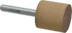 Cratex - 1" Head Diam x 1" Thickness, W220, Cylinder End, Aluminum Oxide Mounted Point - Medium Grade, 80 Grit, 15,750 RPM - Americas Industrial Supply