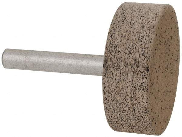 Cratex - 1-1/2" Head Diam x 1/2" Thickness, W236, Cylinder End, Aluminum Oxide Mounted Point - Very Coarse Grade, 36 Grit, 21,750 RPM - Americas Industrial Supply
