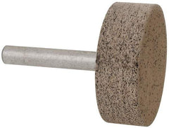 Cratex - 1-1/2" Head Diam x 1/2" Thickness, W236, Cylinder End, Aluminum Oxide Mounted Point - Very Coarse Grade, 36 Grit, 21,750 RPM - Americas Industrial Supply