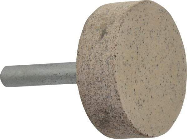 Cratex - 1-1/2" Head Diam x 1/2" Thickness, W236, Cylinder End, Aluminum Oxide Mounted Point - Very Coarse Grade, 36 Grit, 21,750 RPM - Americas Industrial Supply
