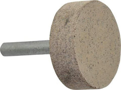 Cratex - 1-1/2" Head Diam x 1/2" Thickness, W236, Cylinder End, Aluminum Oxide Mounted Point - Very Coarse Grade, 36 Grit, 21,750 RPM - Americas Industrial Supply