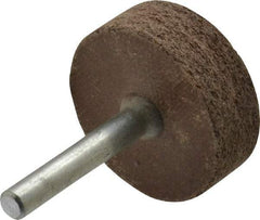 Cratex - 1-1/2" Head Diam x 1/2" Thickness, W236, Cylinder End, Aluminum Oxide Mounted Point - Very Coarse Grade, 36 Grit, 21,750 RPM - Americas Industrial Supply