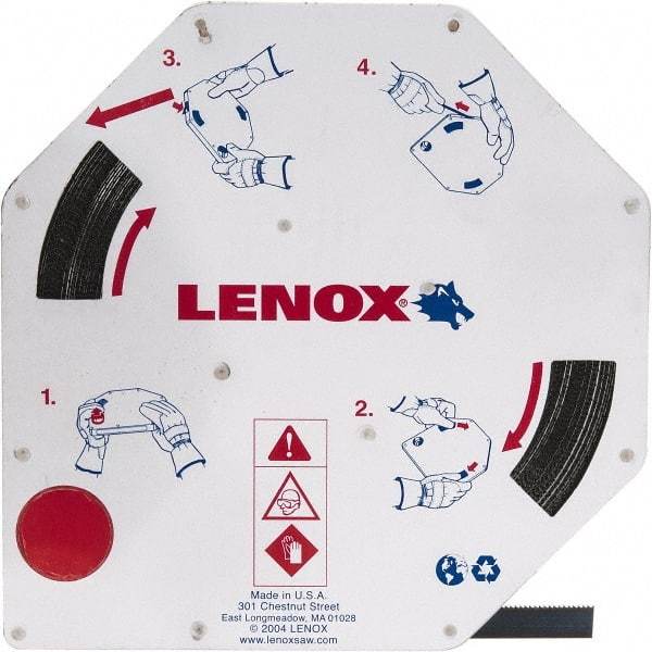 Lenox - 3/8" x 100' x 0.025" Carbon Steel Band Saw Blade Coil Stock - 14 TPI, Toothed Edge, Straight Form, Raker Set, Flexible Back, Constant Pitch, Contour Cutting - Americas Industrial Supply