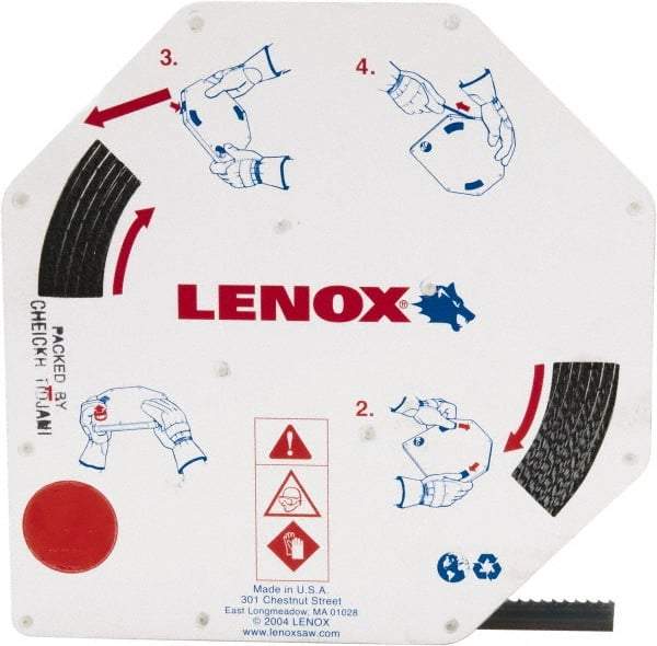 Lenox - 1/2" x 100' x 0.025" Carbon Steel Band Saw Blade Coil Stock - 6 TPI, Toothed Edge, Hook Form, Raker Set, Flexible Back, Constant Pitch, Contour Cutting - Americas Industrial Supply