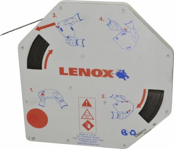 Lenox - 3/8" x 100' x 0.025" Bi-Metal Band Saw Blade Coil Stock - 10 to 14 TPI, Toothed Edge, Modified Raker Set, Flexible Back, Variable Pitch, Contour Cutting - Americas Industrial Supply