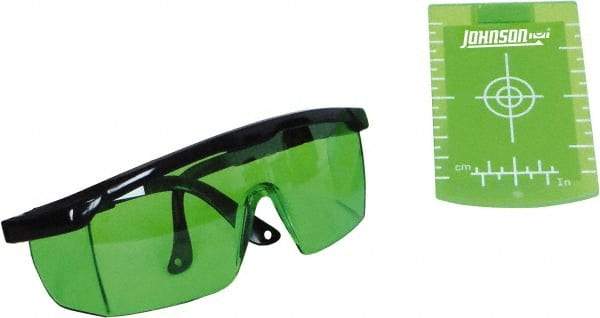 Johnson Level & Tool - Laser Level Magnetic Target and Enhancement Glasses - Use With Green Beam Lasers - Americas Industrial Supply