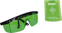 Johnson Level & Tool - Laser Level Magnetic Target and Enhancement Glasses - Use With Green Beam Lasers - Americas Industrial Supply