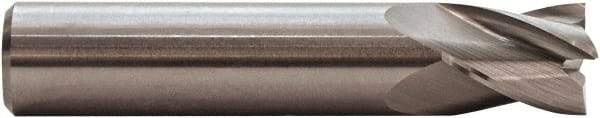 M.A. Ford - 3/4", 1" LOC, 3/4" Shank Diam, 3" OAL, 4 Flute, Solid Carbide Square End Mill - Single End, TiN Finish, 30° Helix, Centercutting, Right Hand Cut, Right Hand Flute, Series 163 - Americas Industrial Supply