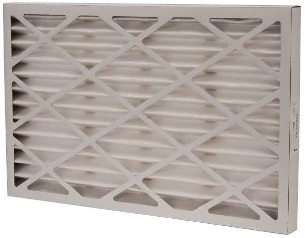 Value Collection - 16" Noml Height x 25" Noml Width x 1-3/4" Noml Depth, 35 to 45% Capture Efficiency, Wireless Pleated Air Filter - MERV 8, Synthetic, Integrated Beverage Board Frame, 500 Max FPM, 1,400 CFM, For Heating & Air Conditioning Units - Americas Industrial Supply