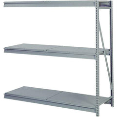 Lyon - 4 Shelf Add-On Solid Deck Steel Shelving - 10,000 Lb Capacity, 60" Wide x 96" High x 48" Deep, Dove Gray - Americas Industrial Supply