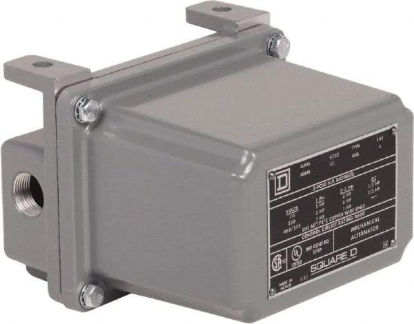 Square D - 4 NEMA Rated, DPST-DB, Float Switch Pressure and Level Switch - 575 VAC, Line-Load-Load-Line Terminal - Americas Industrial Supply