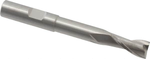 RobbJack - 3/8", 3/4" LOC, 3/8" Shank Diam, 3-1/4" OAL, 2 Flute, Solid Carbide Square End Mill - Single End, Uncoated, Spiral Flute, 30° Helix, Centercutting, Right Hand Cut, Right Hand Flute, Series EX-204 - Americas Industrial Supply