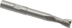 RobbJack - 3/8", 3/4" LOC, 3/8" Shank Diam, 3-1/4" OAL, 2 Flute, Solid Carbide Square End Mill - Single End, Uncoated, Spiral Flute, 30° Helix, Centercutting, Right Hand Cut, Right Hand Flute, Series EX-204 - Americas Industrial Supply