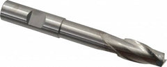 RobbJack - 1/2", 1" LOC, 1/2" Shank Diam, 4" OAL, 2 Flute, Solid Carbide Square End Mill - Single End, Uncoated, Spiral Flute, 30° Helix, Centercutting, Right Hand Cut, Right Hand Flute, Series EX-204 - Americas Industrial Supply