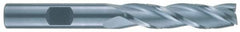 RobbJack - 7/16", 1-3/4" LOC, 7/16" Shank Diam, 3-3/4" OAL, 3 Flute, Solid Carbide Square End Mill - Single End, Uncoated, Spiral Flute, 30° Helix, Centercutting, Right Hand Cut, Right Hand Flute, Series TL-303 - Americas Industrial Supply