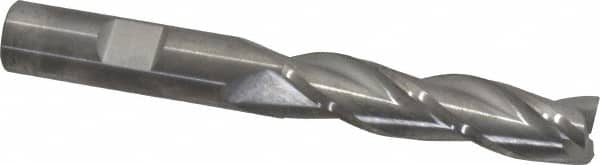 RobbJack - 1/2", 2" LOC, 1/2" Shank Diam, 4" OAL, 3 Flute, Solid Carbide Square End Mill - Single End, Uncoated, Spiral Flute, 30° Helix, Centercutting, Right Hand Cut, Right Hand Flute, Series TL-303 - Americas Industrial Supply