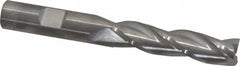 RobbJack - 1/2", 2" LOC, 1/2" Shank Diam, 4" OAL, 3 Flute, Solid Carbide Square End Mill - Single End, Uncoated, Spiral Flute, 30° Helix, Centercutting, Right Hand Cut, Right Hand Flute, Series TL-303 - Americas Industrial Supply