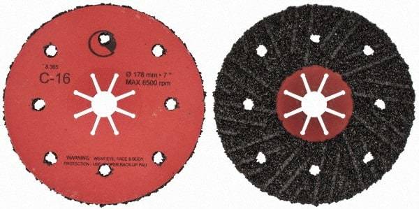 Value Collection - 7" Diam 7/8" Hole 16 Grit Fiber Disc - Very Coarse Grade, Silicon Carbide, 8,000 Max RPM - Americas Industrial Supply