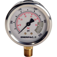 Enerpac - Hydraulic Pressure Gages & Adapters Type: Glycerine Filled Pressure Rating: 15000 - Americas Industrial Supply