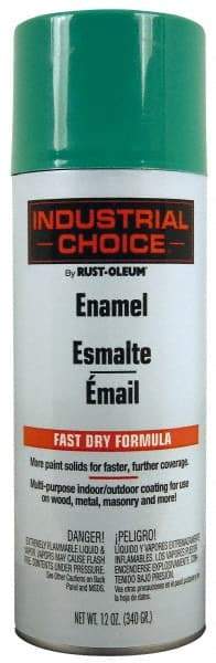 Rust-Oleum - Safety Green, Enamel Spray Paint - 8 to 12 Sq Ft per Can, 12 oz Container - Americas Industrial Supply