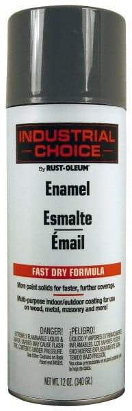 Rust-Oleum - Universal Gray, Gloss, Enamel Spray Paint - 8 to 12 Sq. Ft. per Can, 16 Ounce Container, Use on Drums, Equipment and Color Coding, Furniture, Ladders, Lockers, Motors, Stenciling, Tools - Americas Industrial Supply