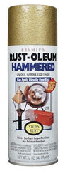 Rust-Oleum - 12 oz Bright Red Hammertone Finish Alkyd Enamel Paint - 20 Sq Ft per Gal, Interior/Exterior, Direct to Metal - Americas Industrial Supply