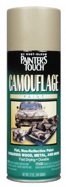 Rust-Oleum - Khaki (Color), Flat, Camouflage Spray Paint - 8 to 10 Sq Ft per Can, 16 oz Container, Use on Camouflage Paint - Americas Industrial Supply