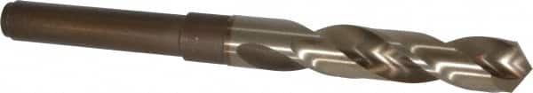 Chicago-Latrobe - 39/64" Drill, 118° Point, Cobalt Silver Deming & Reduced Shank Drill Bit - Oxide/Gold Finish, 6" OAL, Straight Shank, 3-1/8" Flute Length, Right Hand Cut, Split Point, Spiral Flute, Regular Spiral - Americas Industrial Supply
