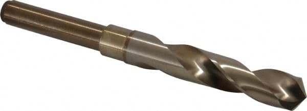 Chicago-Latrobe - 21/32" Drill, 118° Point, Cobalt Silver Deming & Reduced Shank Drill Bit - Oxide/Gold Finish, 6" OAL, Straight Shank, 3-1/8" Flute Length, Right Hand Cut, Split Point, Spiral Flute, Regular Spiral - Americas Industrial Supply