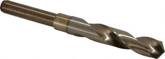 Chicago-Latrobe - 21/32" Drill, 118° Point, Cobalt Silver Deming & Reduced Shank Drill Bit - Oxide/Gold Finish, 6" OAL, Straight Shank, 3-1/8" Flute Length, Right Hand Cut, Split Point, Spiral Flute, Regular Spiral - Americas Industrial Supply