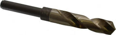 Chicago-Latrobe - 47/64" Drill, 118° Point, Cobalt Silver Deming & Reduced Shank Drill Bit - Oxide/Gold Finish, 6" OAL, Straight Shank, 3-1/8" Flute Length, Right Hand Cut, Split Point, Spiral Flute, Regular Spiral - Americas Industrial Supply