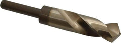 Chicago-Latrobe - 63/64" Drill, 118° Point, Cobalt Silver Deming & Reduced Shank Drill Bit - Oxide/Gold Finish, 6" OAL, Straight Shank, 3-1/8" Flute Length, Right Hand Cut, Split Point, Spiral Flute, Regular Spiral - Americas Industrial Supply