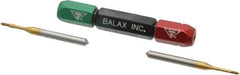 Balax - 2 Piece, M1.40 x 0.300 Thread Size, High Speed Tool Steel Miniature Plug Thread Go No Go Gage Set - 0.0474 Inch Go Pitch, 0.0487 Inch No Go Pitch - Americas Industrial Supply