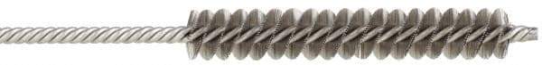Made in USA - 1/4" Diam Helical Stainless Steel Tube Brush - Double Spiral, 0.005" Filament Diam, 1-1/2" Brush Length, 4" OAL, 0.091" Diam Stainless Steel Shank - Americas Industrial Supply