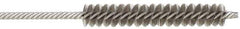 Made in USA - 1/4" Diam Helical Stainless Steel Tube Brush - Double Spiral, 0.005" Filament Diam, 1-1/2" Brush Length, 4" OAL, 0.091" Diam Stainless Steel Shank - Americas Industrial Supply