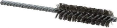 Made in USA - 3/4" Diam Helical Stainless Steel Tube Brush - Double Spiral, 0.006" Filament Diam, 2-1/2" Brush Length, 5-1/2" OAL, 0.237" Diam Galvanized Steel Shank - Americas Industrial Supply