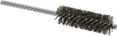 Made in USA - 7/8" Diam Helical Stainless Steel Tube Brush - Double Spiral, 0.006" Filament Diam, 2-1/2" Brush Length, 5-1/2" OAL, 0.237" Diam Galvanized Steel Shank - Americas Industrial Supply