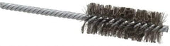 Made in USA - 1" Diam Helical Stainless Steel Tube Brush - Double Spiral, 0.006" Filament Diam, 2-1/2" Brush Length, 5-1/2" OAL, 0.237" Diam Galvanized Steel Shank - Americas Industrial Supply
