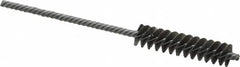 Made in USA - 3/8" Diam Helical Steel Tube Brush - Double Spiral, 0.005" Filament Diam, 1-1/2" Brush Length, 4" OAL, 1/8" Diam Galvanized Steel Shank - Americas Industrial Supply