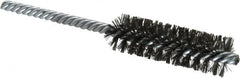 Made in USA - 3/4" Diam Helical Steel Tube Brush - Double Spiral, 0.006" Filament Diam, 2-1/2" Brush Length, 5-1/2" OAL, 0.237" Diam Galvanized Steel Shank - Americas Industrial Supply