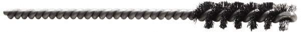 Made in USA - 1-1/2" Diam Helical Nylon Tube Brush - 0.022" Filament Diam, 1" Brush Length, 3-1/2" OAL, 1/4" Diam Stainless Steel Shank - Americas Industrial Supply