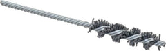 Made in USA - 1/2" Diam Helical Nylon Tube Brush - Single Spiral, 0.04" Filament Diam, 2" Brush Length, 5" OAL, 0.162" Diam Galvanized Steel Shank - Americas Industrial Supply