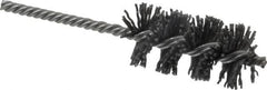 Made in USA - 1-1/4" Diam Helical Nylon Tube Brush - Single Spiral, 0.04" Filament Diam, 2-1/2" Brush Length, 5-1/2" OAL, 15/64" Diam Galvanized Steel Shank - Americas Industrial Supply