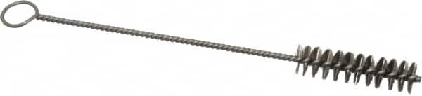 PRO-SOURCE - 2-1/2" Long x 5/8" Diam Stainless Steel Twisted Wire Bristle Brush - Single Spiral, 9" OAL, 0.008" Wire Diam, 0.142" Shank Diam - Americas Industrial Supply