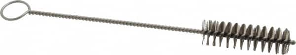 PRO-SOURCE - 2-1/2" Long x 3/4" Diam Stainless Steel Twisted Wire Bristle Brush - Single Spiral, 9" OAL, 0.008" Wire Diam, 0.142" Shank Diam - Americas Industrial Supply