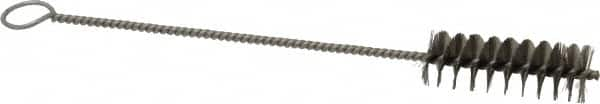 PRO-SOURCE - 2-1/2" Long x 13/16" Diam Stainless Steel Twisted Wire Bristle Brush - Single Spiral, 9" OAL, 0.008" Wire Diam, 0.142" Shank Diam - Americas Industrial Supply