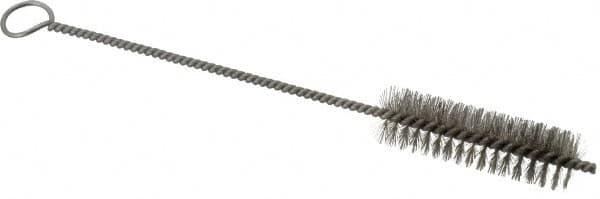 PRO-SOURCE - 3" Long x 7/8" Diam Stainless Steel Twisted Wire Bristle Brush - Single Spiral, 10" OAL, 0.008" Wire Diam, 0.162" Shank Diam - Americas Industrial Supply