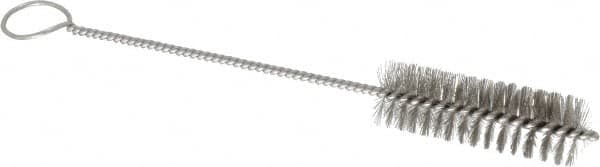 PRO-SOURCE - 3" Long x 1" Diam Stainless Steel Twisted Wire Bristle Brush - Single Spiral, 10" OAL, 0.008" Wire Diam, 0.162" Shank Diam - Americas Industrial Supply