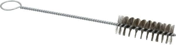 PRO-SOURCE - 3" Long x 1" Diam Stainless Steel Twisted Wire Bristle Brush - Single Spiral, 10" OAL, 0.008" Wire Diam, 0.16" Shank Diam - Americas Industrial Supply