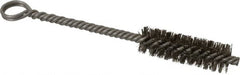 Made in USA - 2" Long x 5/8" Diam Stainless Steel Twisted Wire Bristle Brush - Double Spiral, 5-1/2" OAL, 0.008" Wire Diam, 0.142" Shank Diam - Americas Industrial Supply